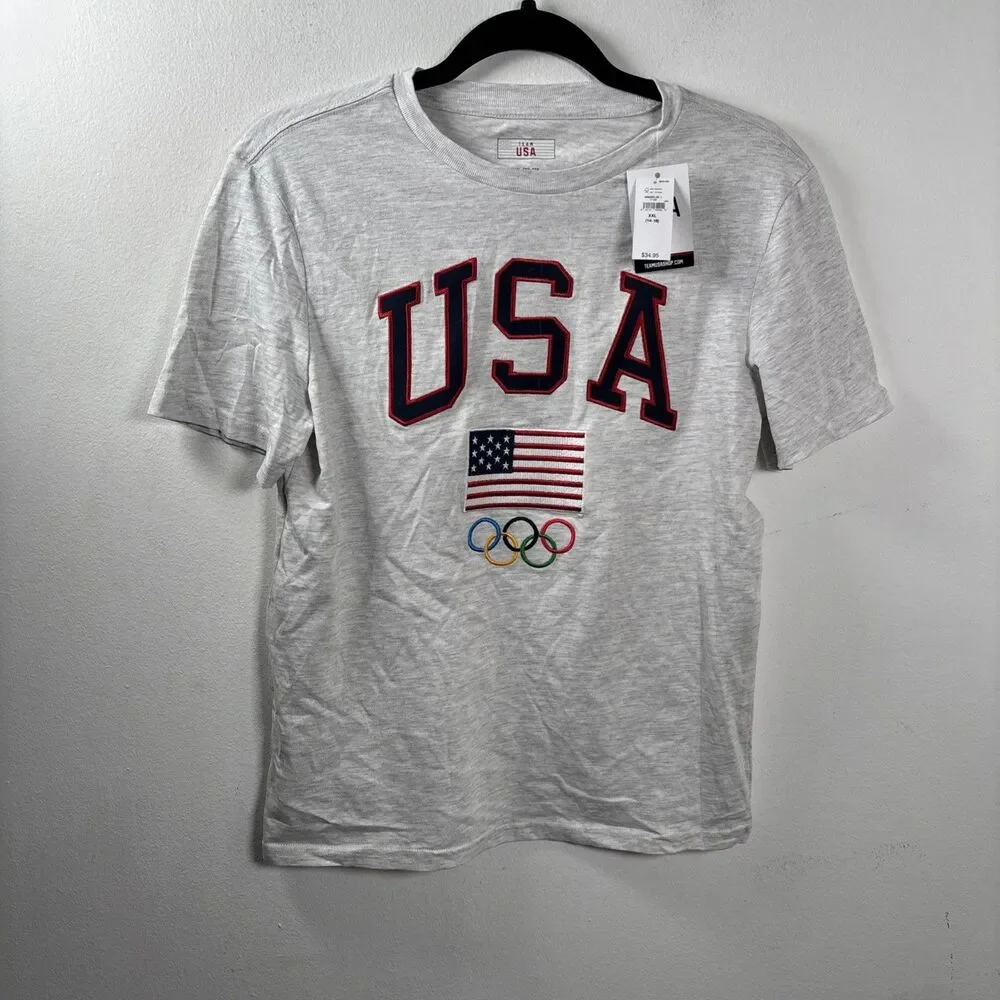 Baby Gap Team USA Olympic T Shirt Youth XXL 14-16 USA Flag Rings NWT